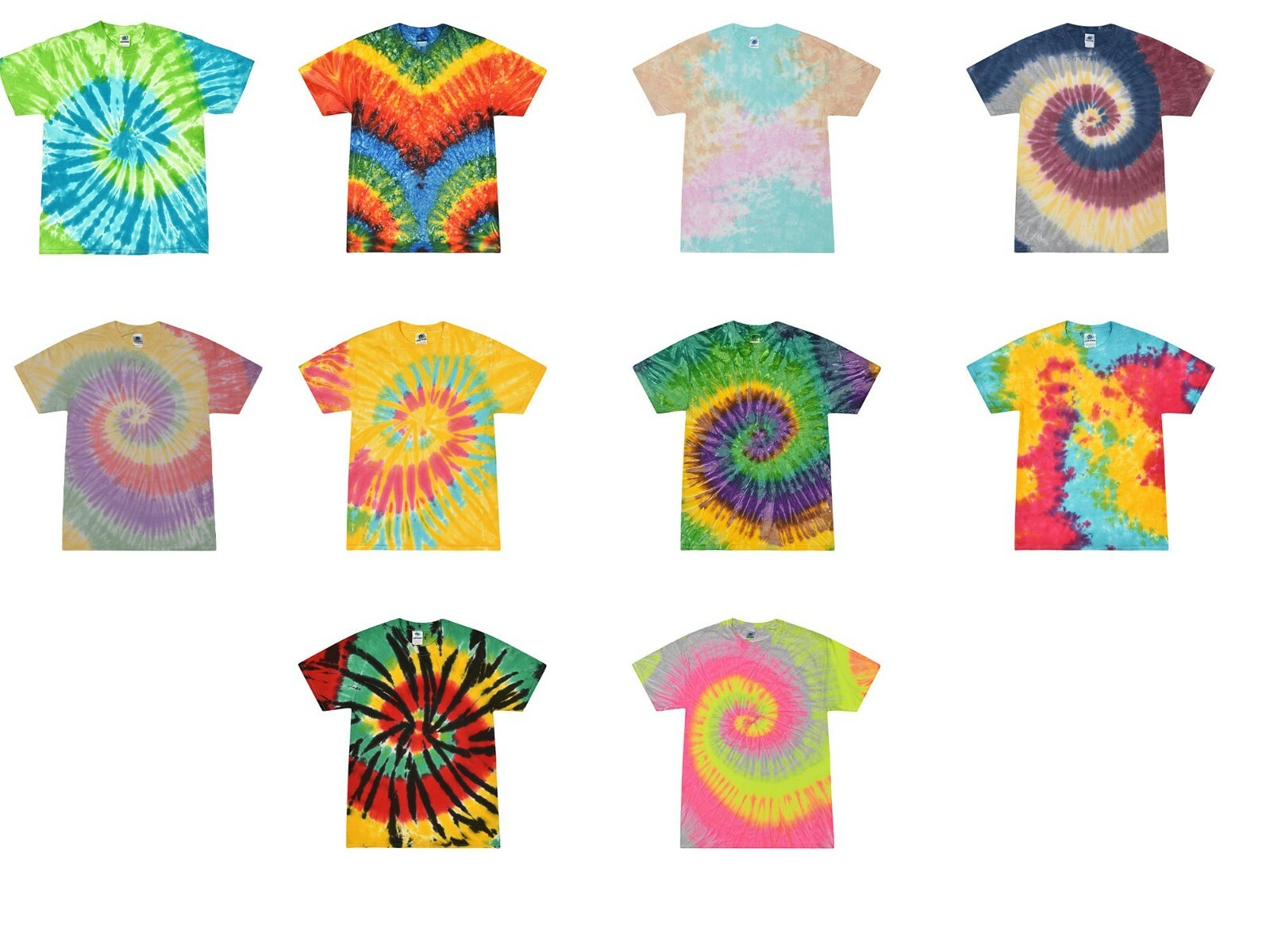 Multi-Color Rainbow New Tie Dye T-Shirts, Kids and Adult S to 5XL, Cotton 100% gallery