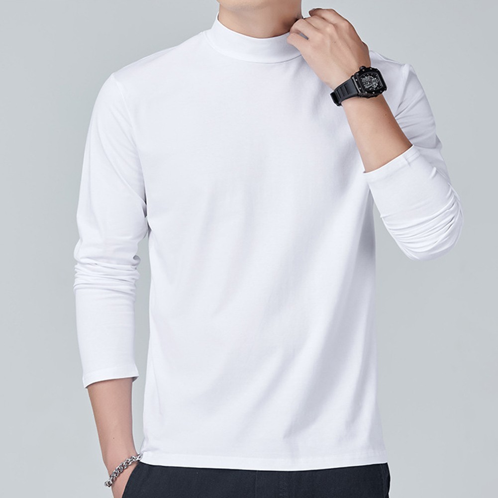 Mens Activewear Turtleneck Casual Long Sleeve Pullover Shirt Tops Undershirt gallery