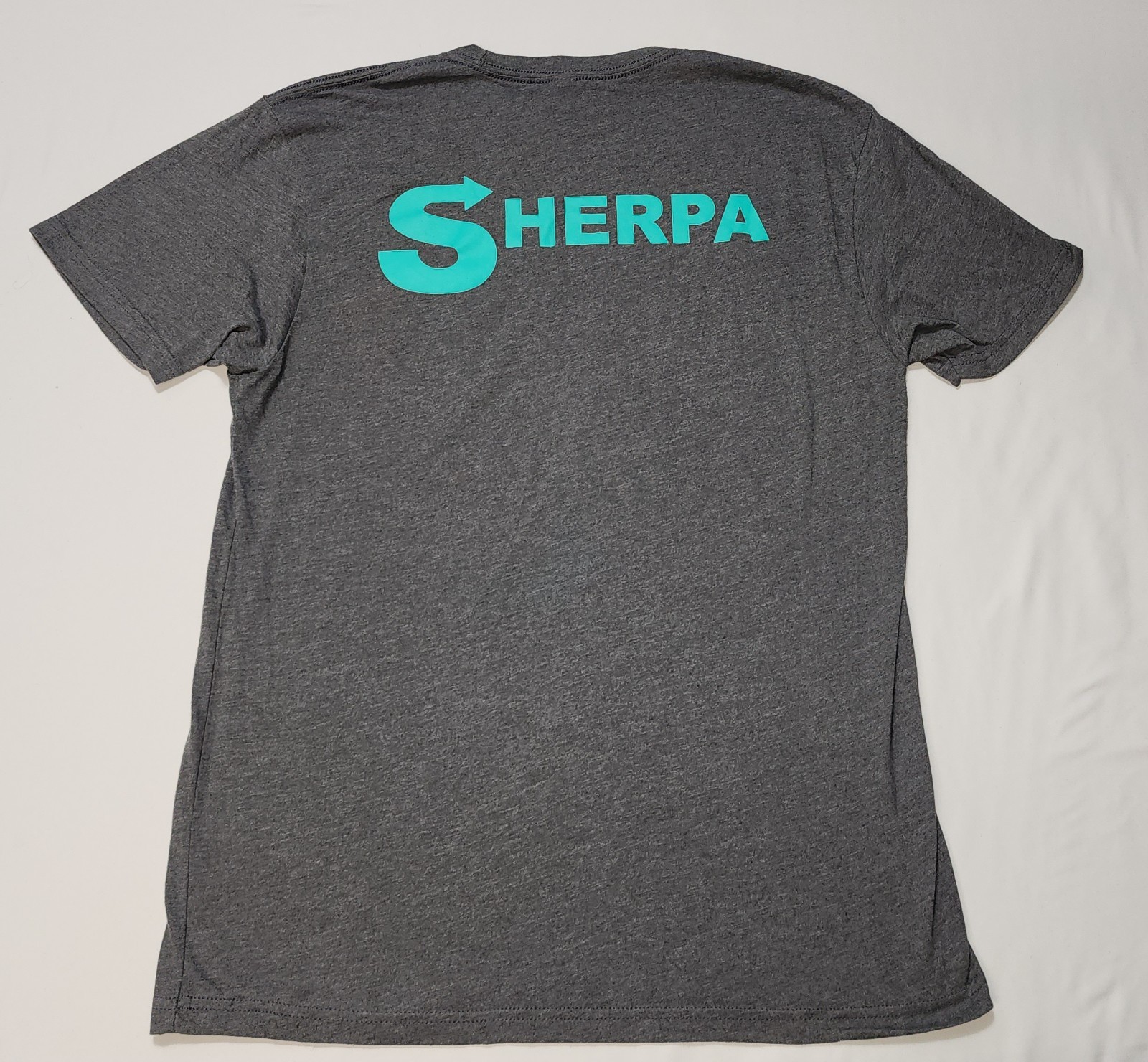 Next Level Apparel Men Charcoal Gray T-Shirt Turquoise Sherpa Size M gallery