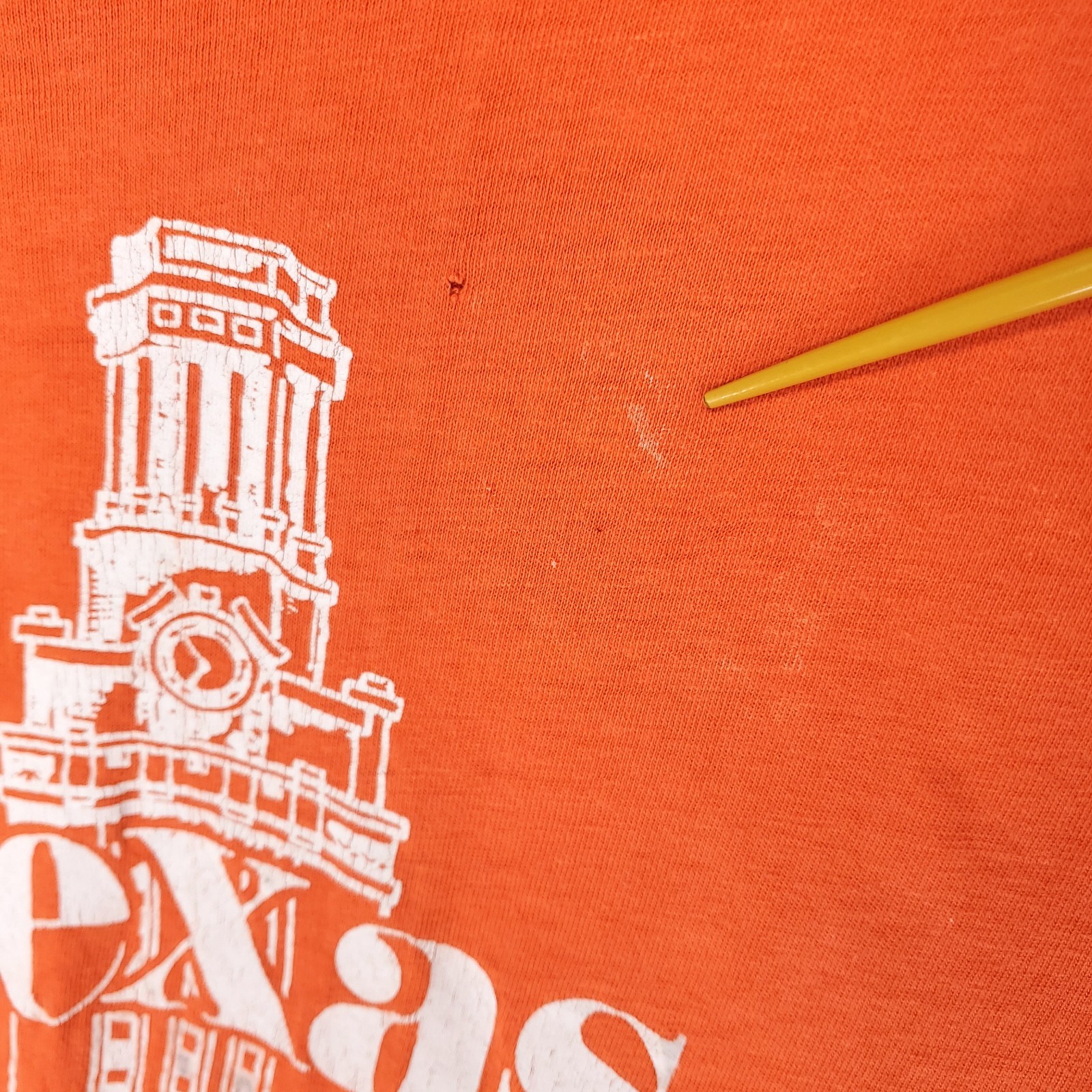 Vintage 70s Artex Texas Tower Ringer T Shirt Mens L Fits S Orange Distressed USA gallery