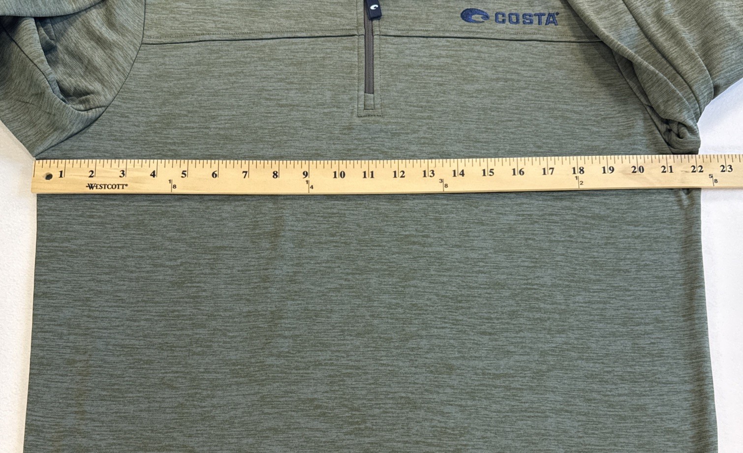 Costa Del Mar Tech Harbor Fleece 1/4 Zip Shirt - Size M Moss Green Heather NWT gallery