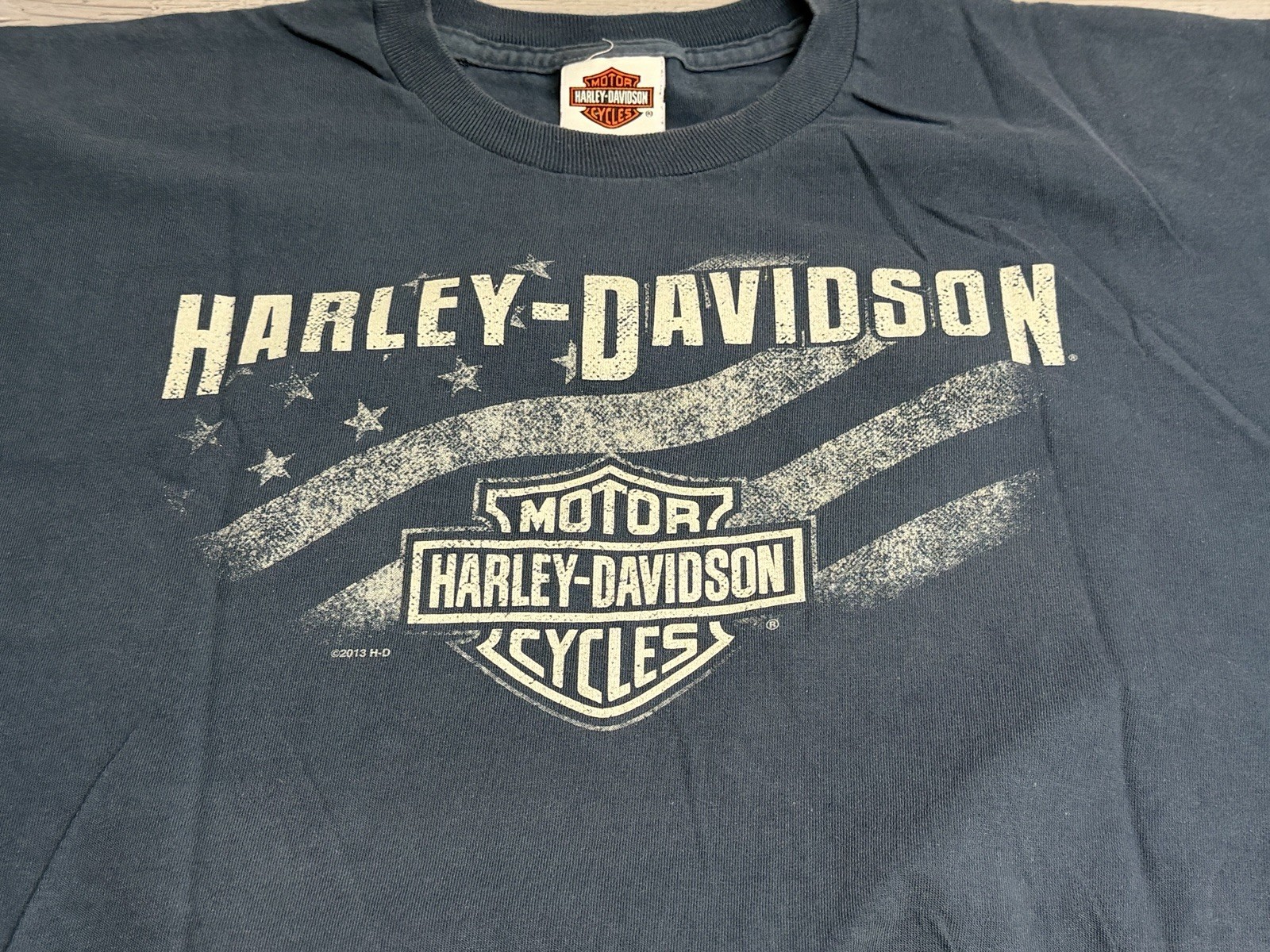 Harley Davidson Eagle T-Shirt Ft Myers Florida Double Sided American Flag XL gallery