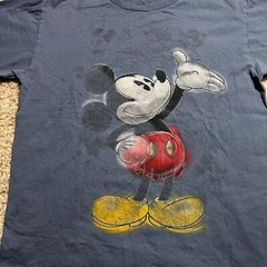 Disney Mickey Mouse Shirt Men Medium Blue Retro 80s Cartoon TV Movie Graphic Tee