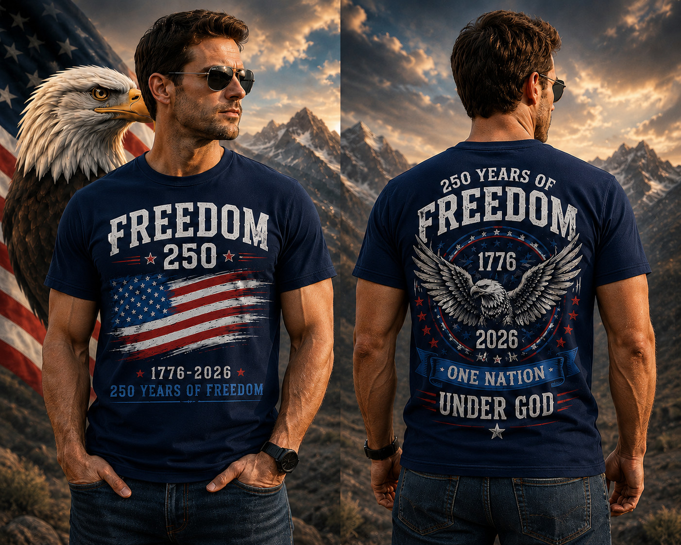 250th Anniversary America T-Shirt, 250th Years Of Freedom Size S-5XL gallery
