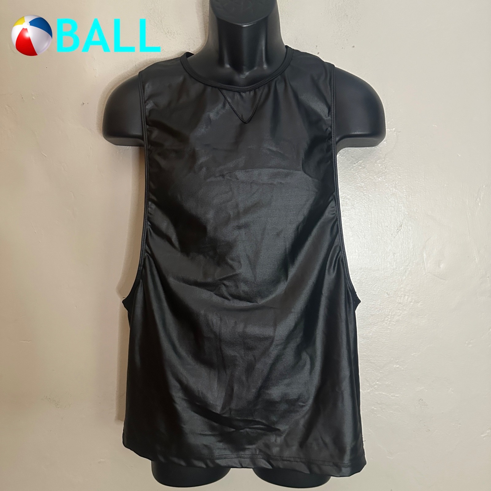 Ball Wet Look Stretch Tank Top 19″ armpit t armpit unstretched Gently worn