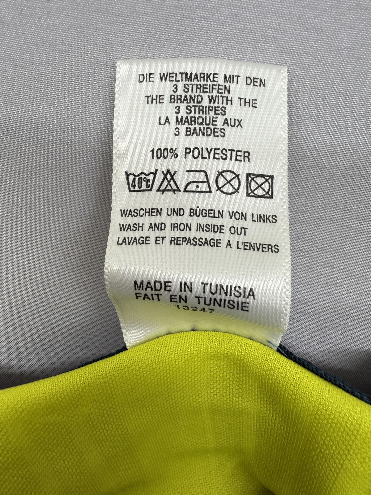 Adidas Soccer Jersey Yellow Striped L Short Sleeve V Neck 3-Stripes gallery