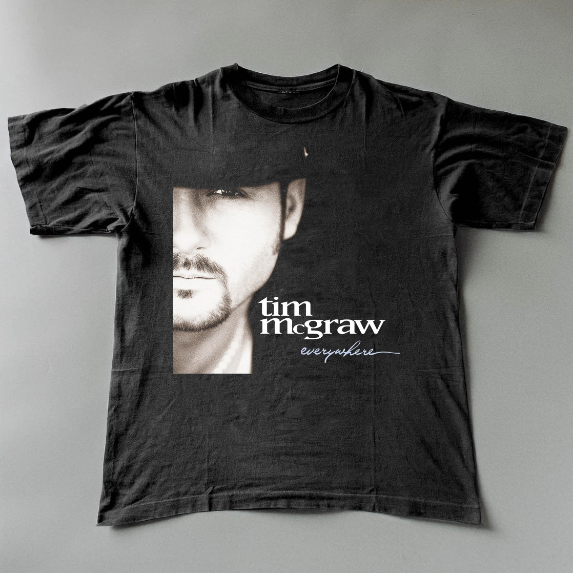 Everywhere - Album by Tim McGraw Black Cotton Shirt size S-5XL TH713 gallery