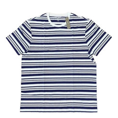 NWT J. Crew Men’s Navy Pulse & White Stripe Cotton Crewneck T-Shirt – SIZE M