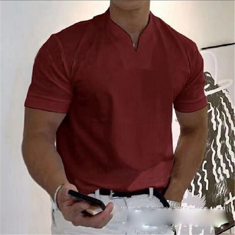 Men Sports Short Sleeve Solid Loose Casual Linen Shirts Shirt Blouse Tops Summer gallery
