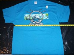 Sea World Theme Park Dolphins Aqua Ocean Blue Rare NEW Large L T-Shirt