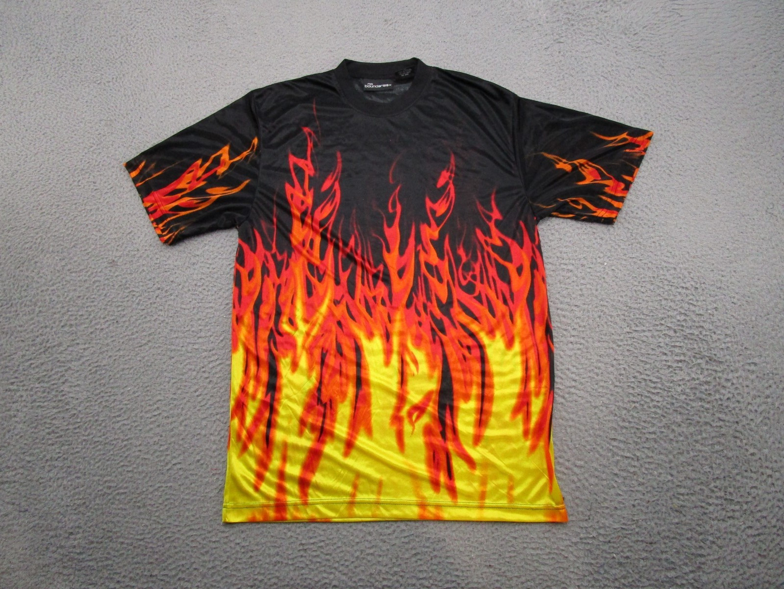 Vintage Y2K No Boundaries Sheer Lightweight Flame T-Shirt Mens Size M Grunge gallery