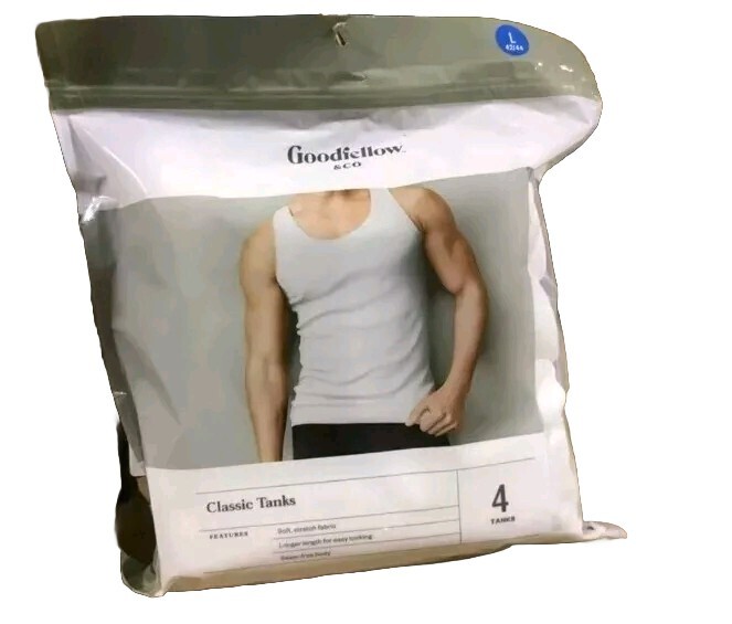 Men’s 4 Pack Tank Top – Goodfellow & Co White – Size Large