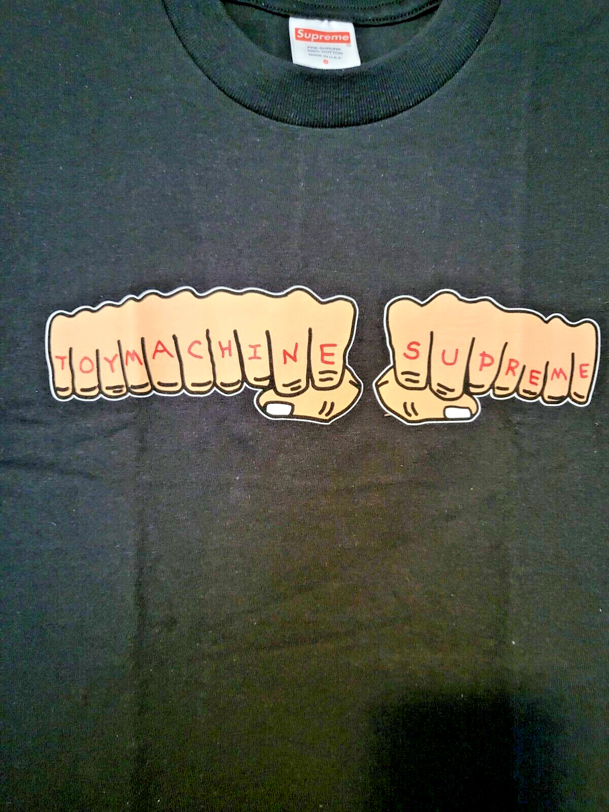 Supreme x Toy Machine Fist Tee SS24 Size Small Black gallery
