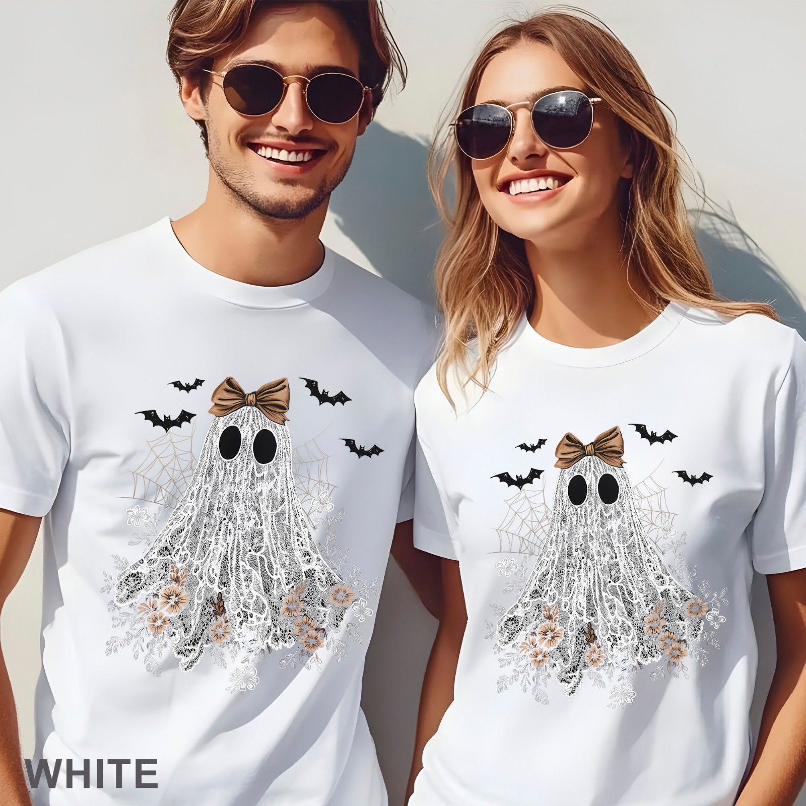 Halloween Lace Ghost Shirt, Cute Floral Ghost Shirt, Spooky Fall Floral, 203651 gallery