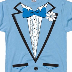 LIGHT BLUE or ORANGE RUFFLED TUXEDO TEE costume dumb and dumber halloween TUX