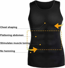 Men Compression Shirt Shapewear Slimming Body Shaper Vest Undershirt Tank Top US