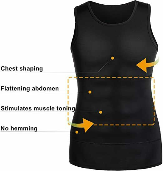 Men Compression Shirt Shapewear Slimming Body Shaper Vest Undershirt Tank Top US gallery