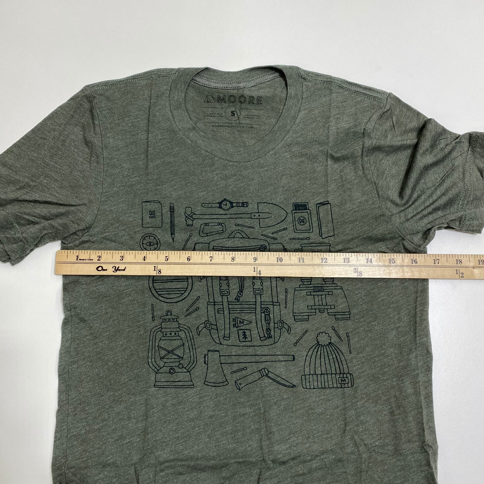 Moore T-Shirt Mens S Olive Green Short Sleeve Crew Neck Camping Outdoor Hiking gallery