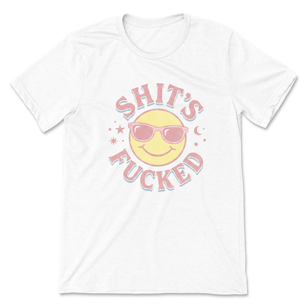 Funny Smiley Face T Shirt Sarcastic Graphic Tee Retro Aesthetic Top Adult Humor