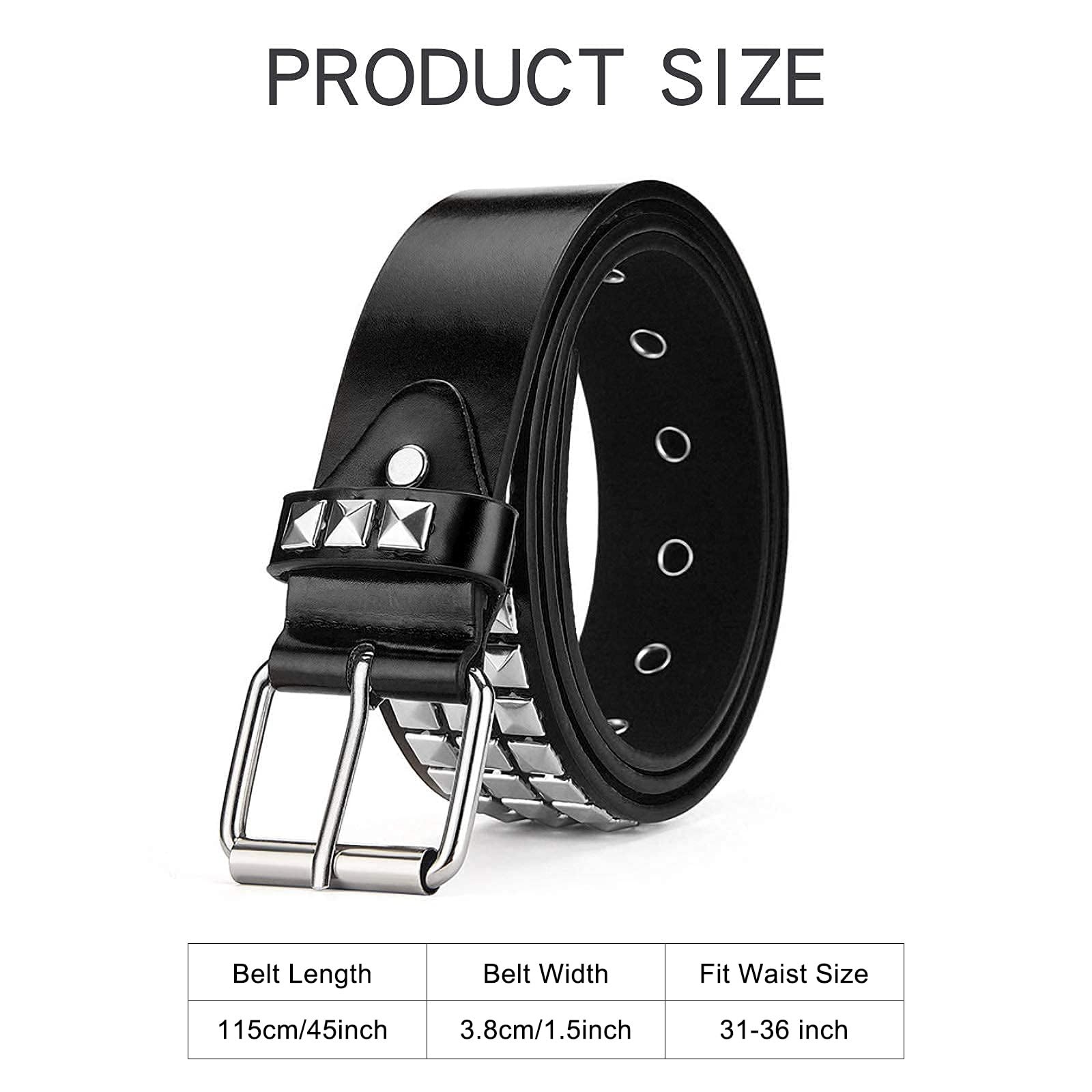 Studded Belt, Metal Punk Rock Rivet belt with Bright Pyramid Studded for Men ... gallery