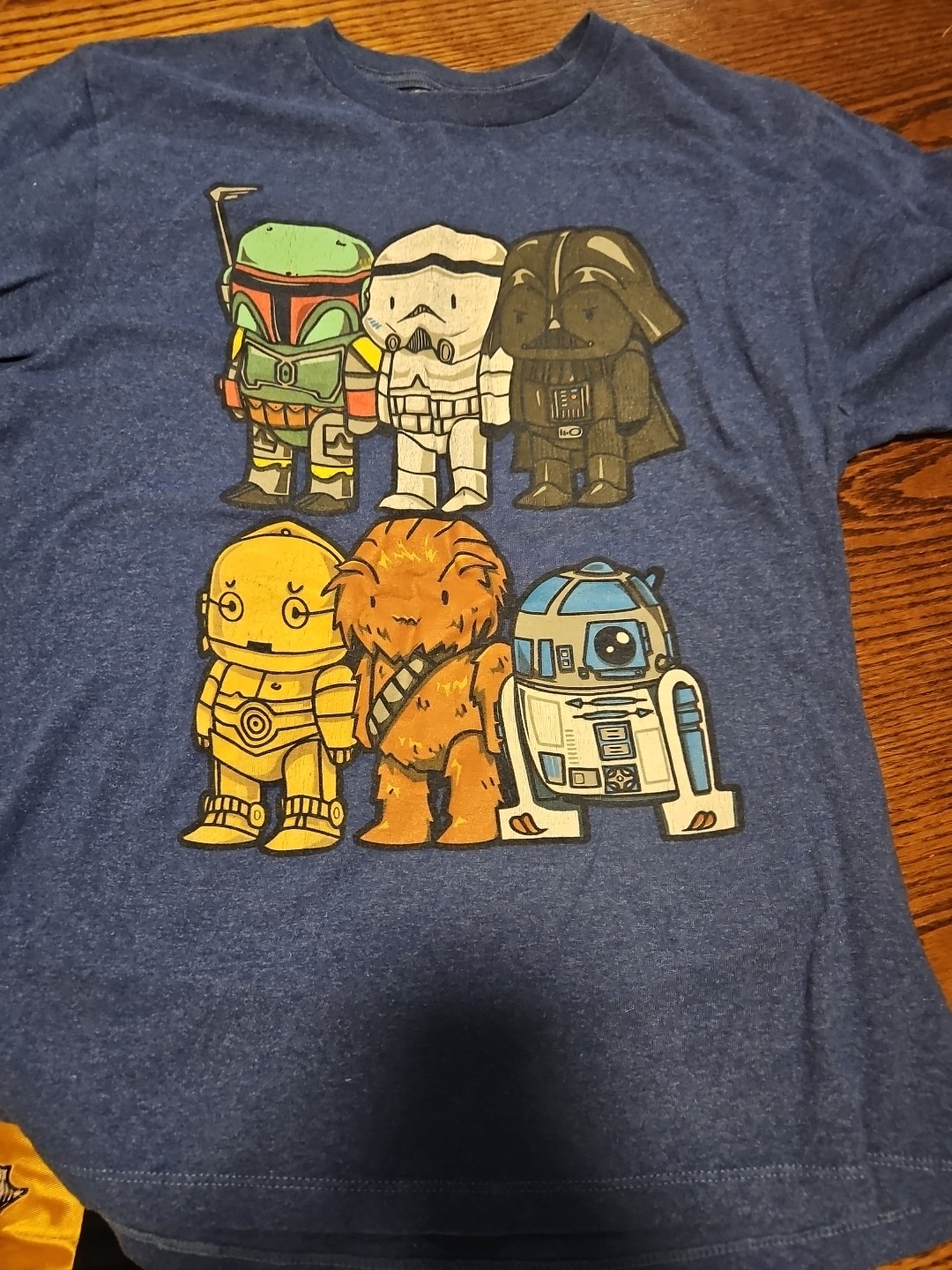 Star Wars Babies R2D2 Darth Vader Chewbacca Storm Trooper T-Shirt Medium Blue D2