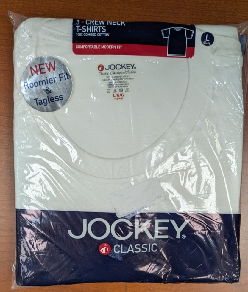 Jockey Classic Crew Neck T-Shirts 3-Pack 2003 Roomier Fit 100% Combed Cotton gallery