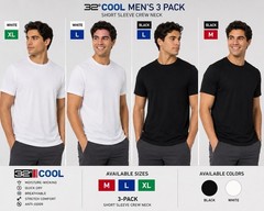 32 Degrees Cool Men’s 3-Pack Crew Neck T-Shirts Black White M L XL NEW