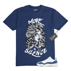 11 Diffused Blue Midnight Navy Football Grey White T Shirt to Match MIS Jordan