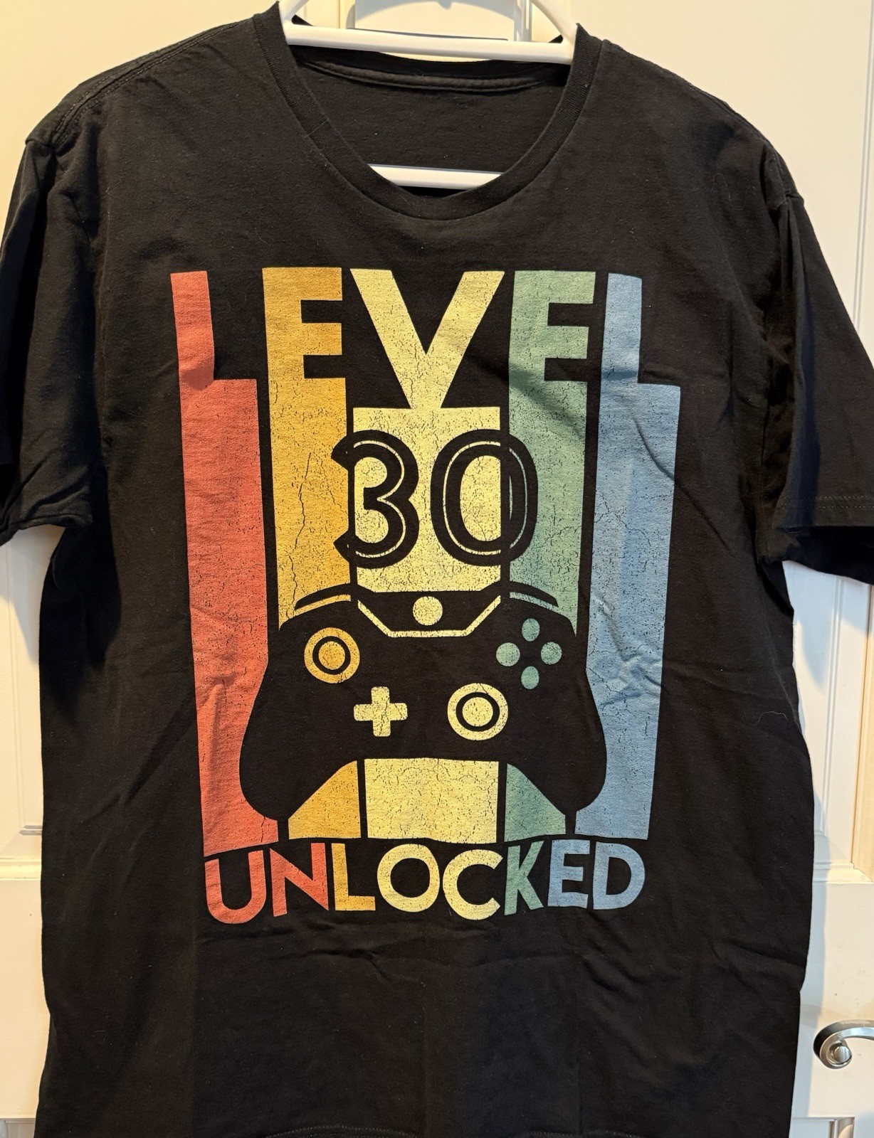 30th Level Gamer Birthday T-shirt, SIZE L, 100% Cotton EUC Father’s Day too!