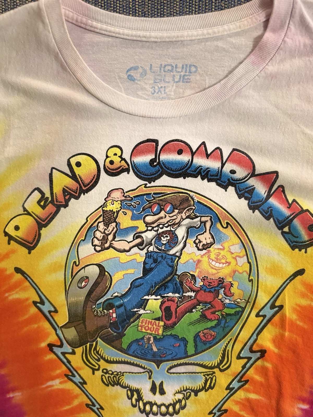 Dead & Company Final Tour T-Shirt 3XL 2023 Tie Dye Liquid Blue Grateful gallery