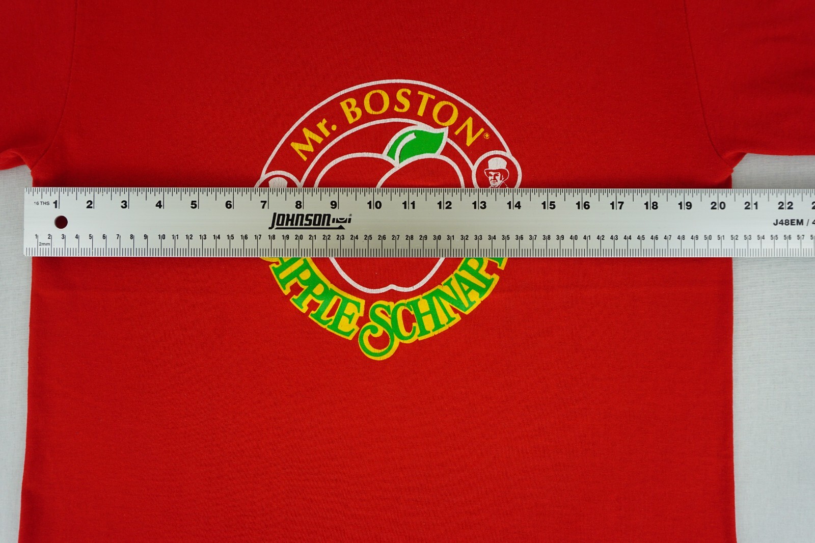Vintage red Mr. Boston Apple Schnapps liquor shirt tagged large (42-44) gallery