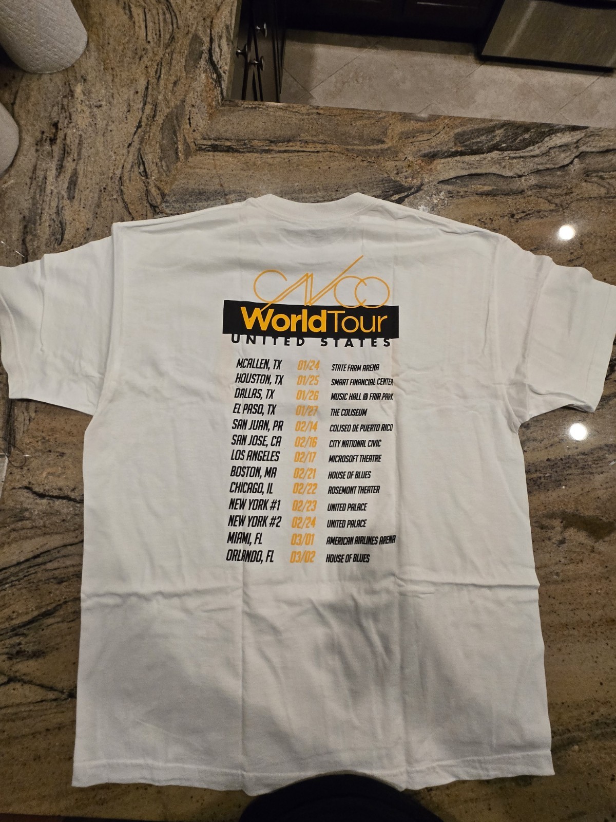 The Thread Shop CNCO World Tour White Cotton Graphic Print Men's 2X T-Shirt gallery