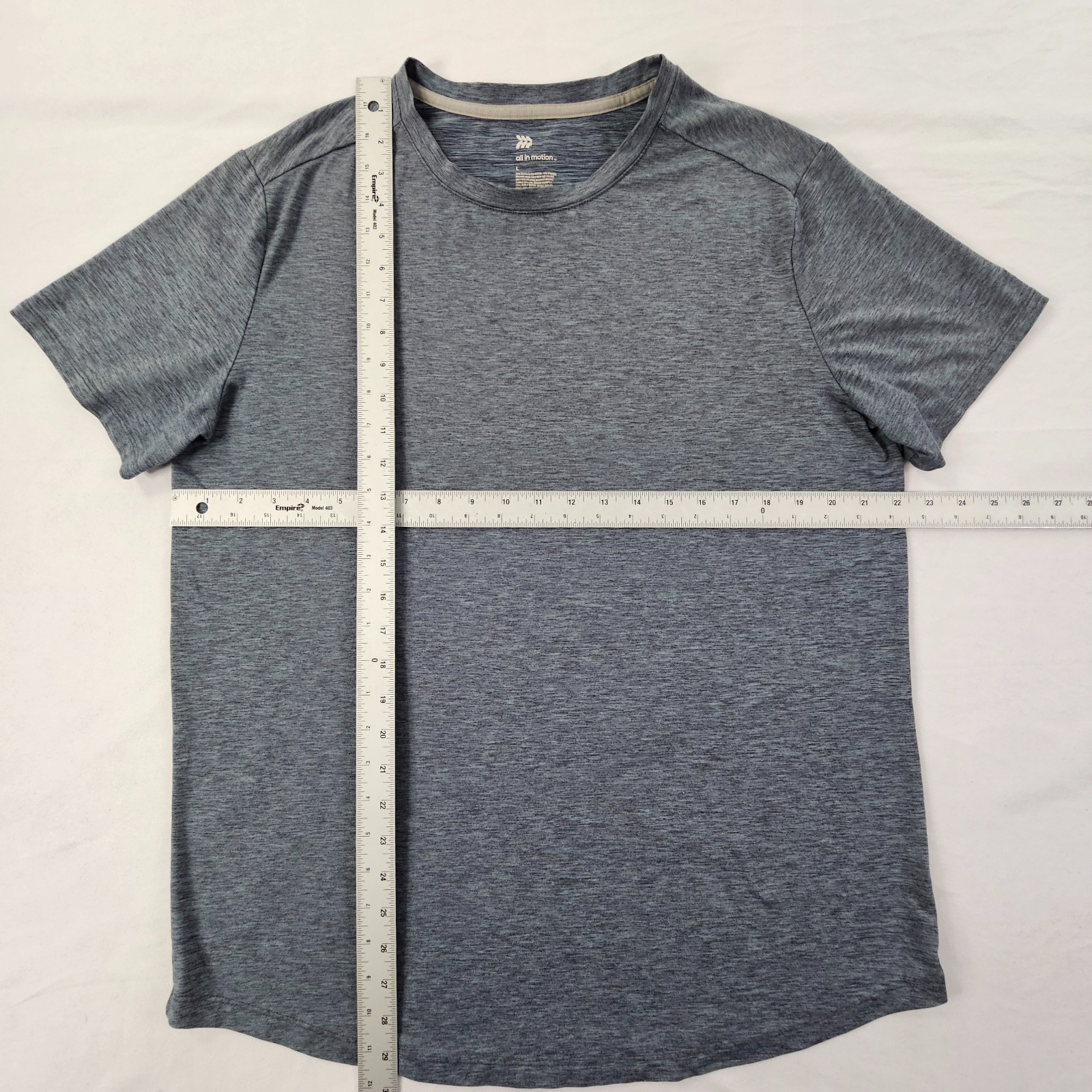 All in Motion Gray Short Sleeve Polyester Spandex Performance T-Shirt Men's L gallery