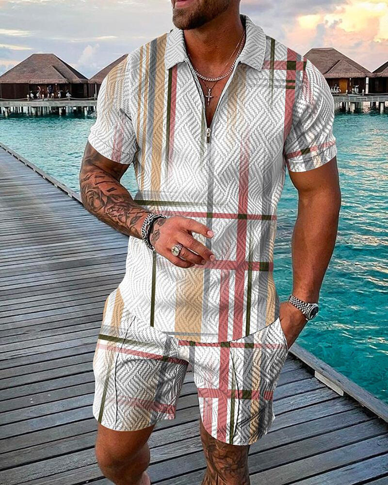 2025 Summer Mens Sweatsuit Short Sleeve T Shirts & Shorts Set 2 Piece Set Outfit gallery