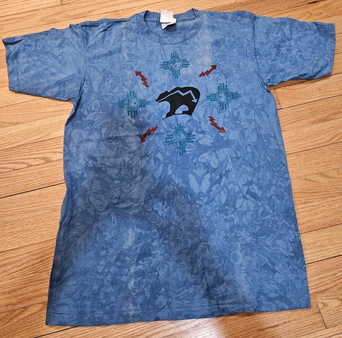 Vintage Andrea Bragg Single Stitch Blue Tie Dye Size Large gallery