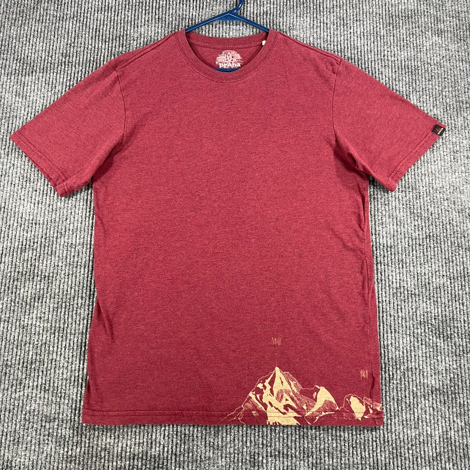 prAna Shirt Mens Large Red Short Sleeve Casual Comfort Outdoors Hiking