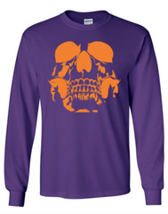 Skull Halloween Long Sleeve Graphic Tee Unisex Apparel Custom Holiday Design