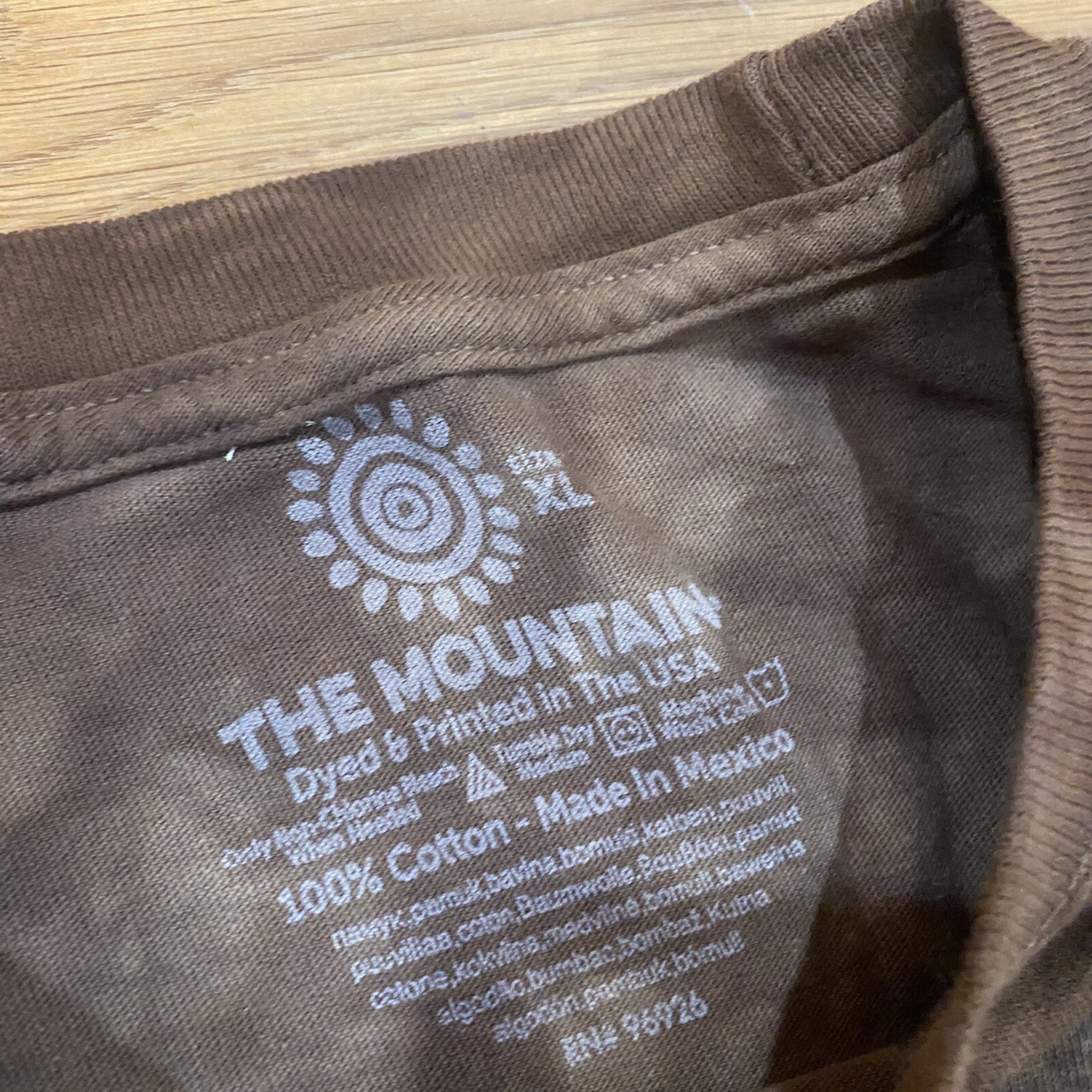 NWOT The Mountain Crazy Cymbal Monkey T Shirt Adult Size XL Tie Dye Brown gallery