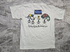 Vintage 2000 Budweiser Lounge Lizards T-Shirt Mens Sz M White Beer Y2K Promo