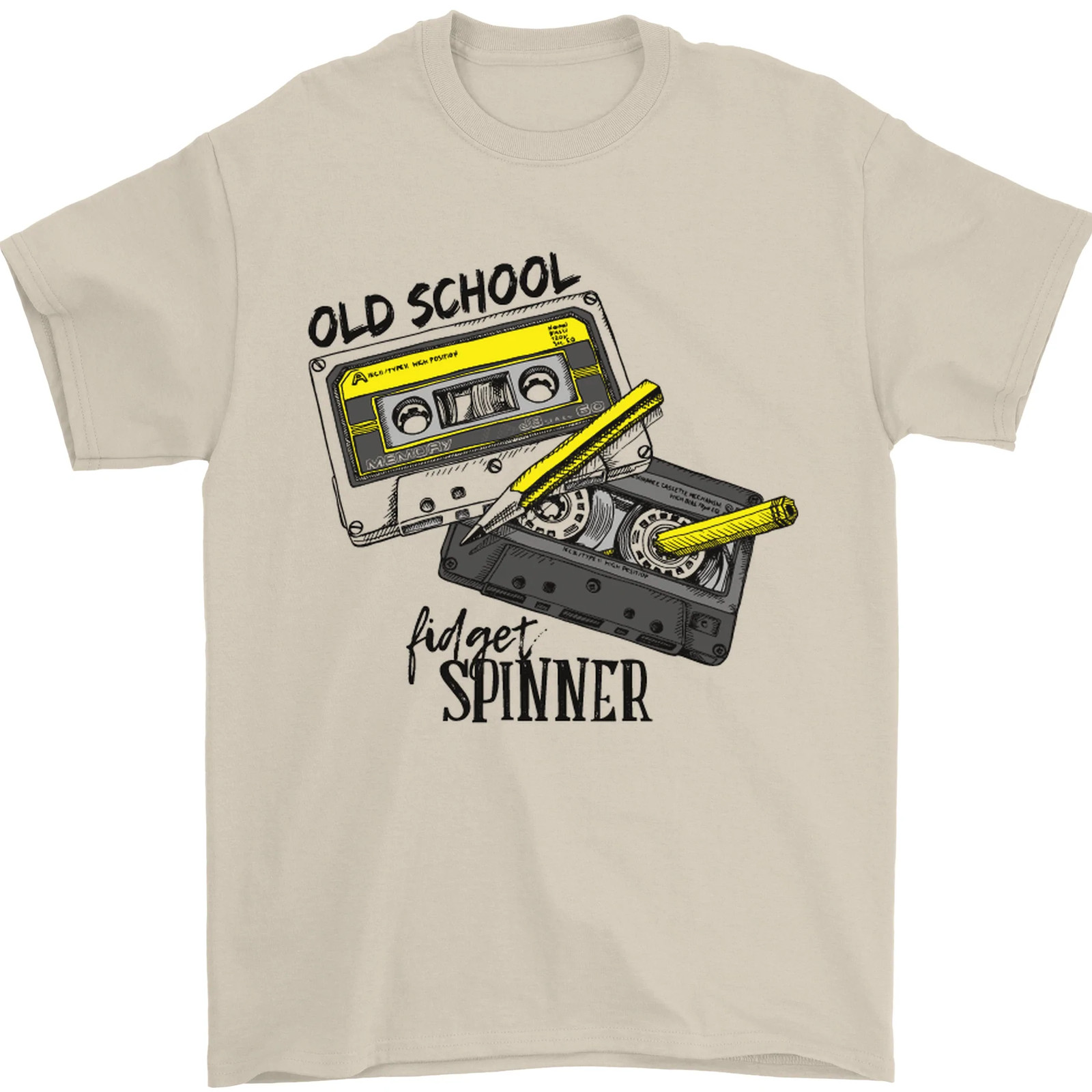 Retro 80s Music Cassette Old School Spinner Mens T-Shirt 100% Cotton gallery