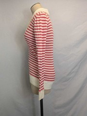 American Eagle Outfitters Striped V-Neck Shawl Collar Long Sleeve Thermal Top LG
