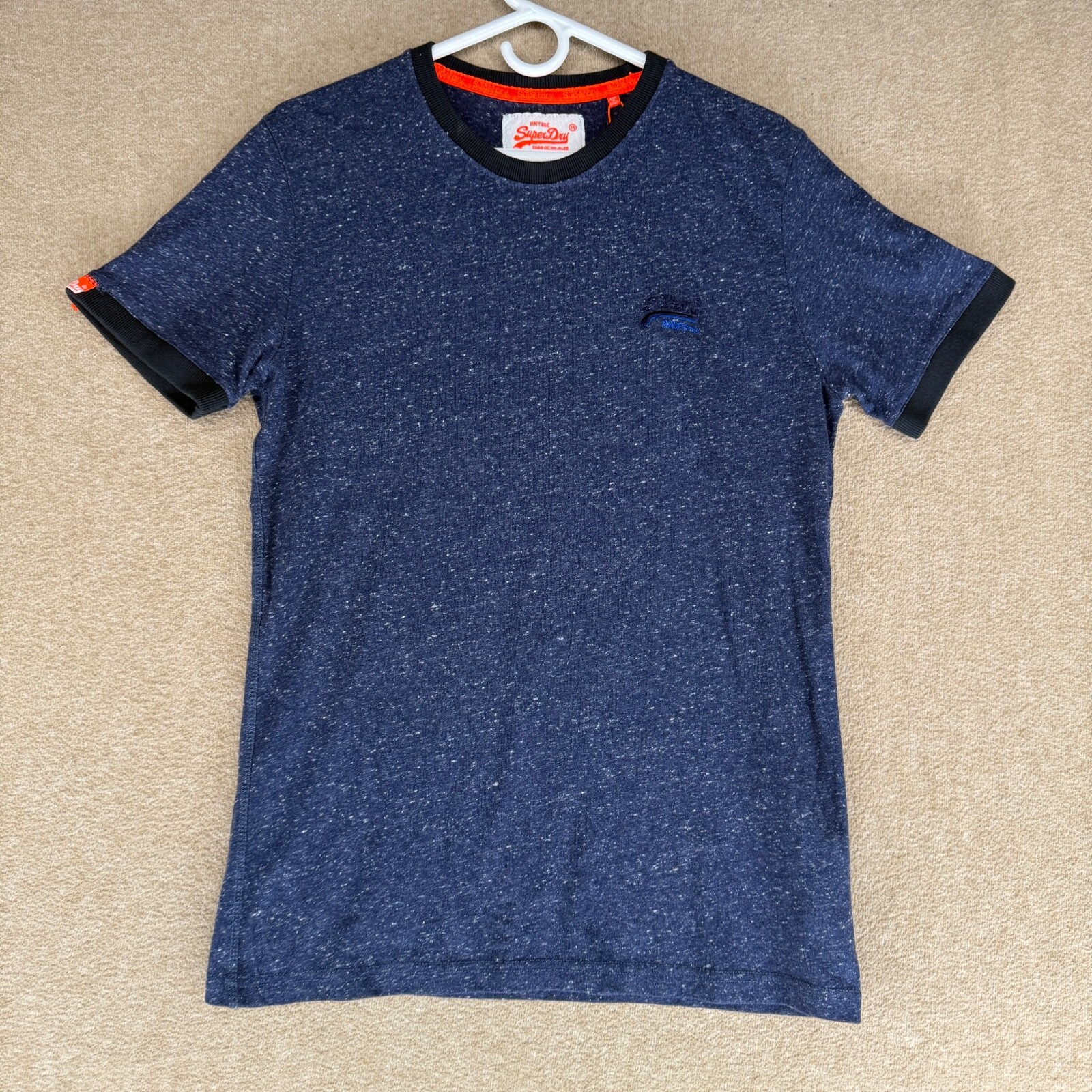Superdry Vintage Cali Ringer Tee Men's Size L Blue Cotton S/S Crew-Neck T-Shirt gallery