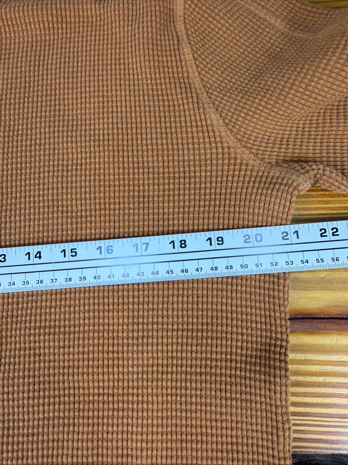 American Giant Mens M Waffle Knit Thermal Heavy Thick Base Layer Burnt Orange gallery