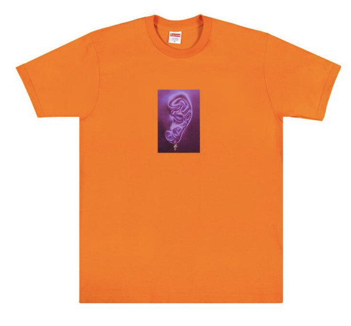 Supreme Ear Tee Orange Small SS21 100% Authentic gallery