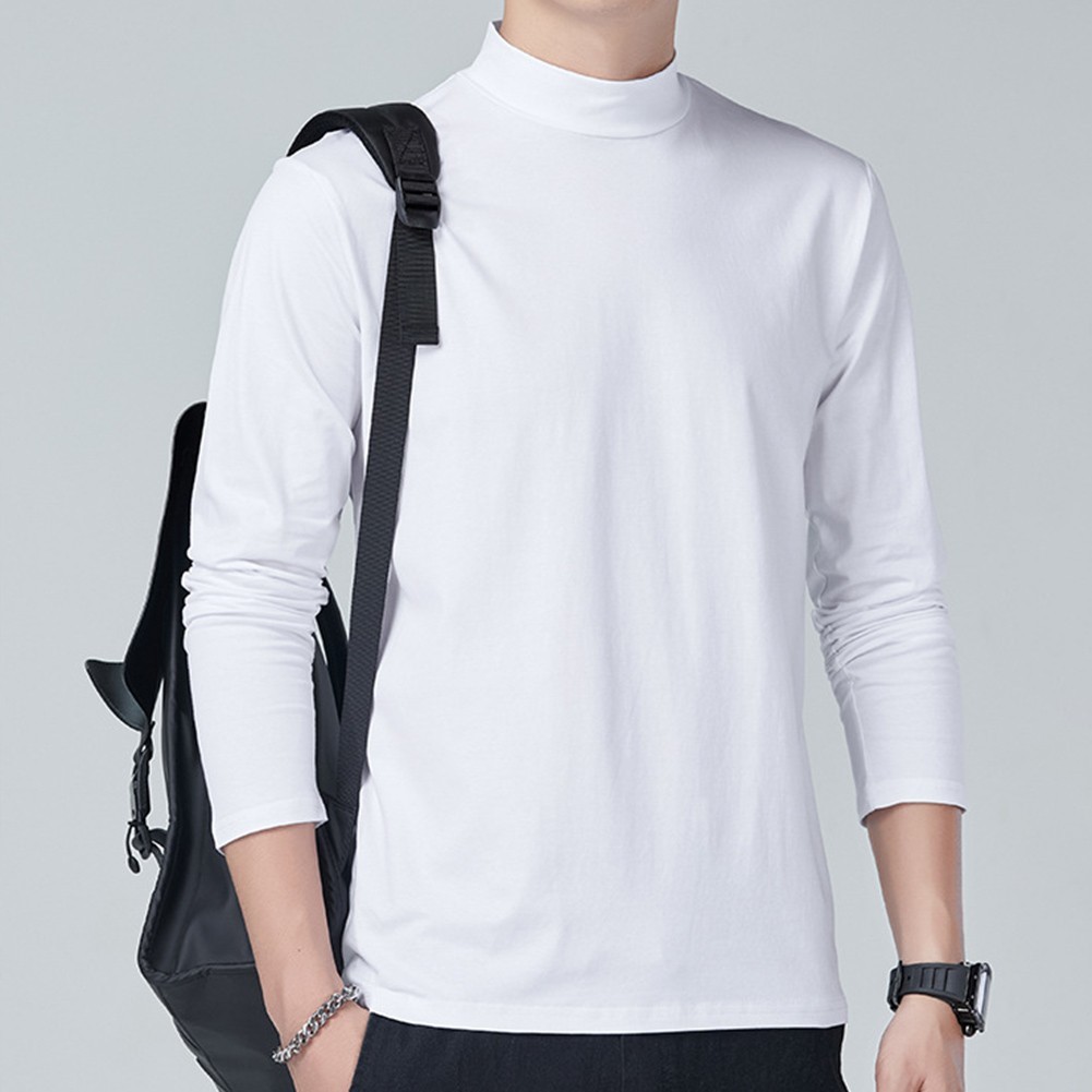 Mens Activewear Turtleneck Casual Long Sleeve Pullover Shirt Tops Undershirt gallery