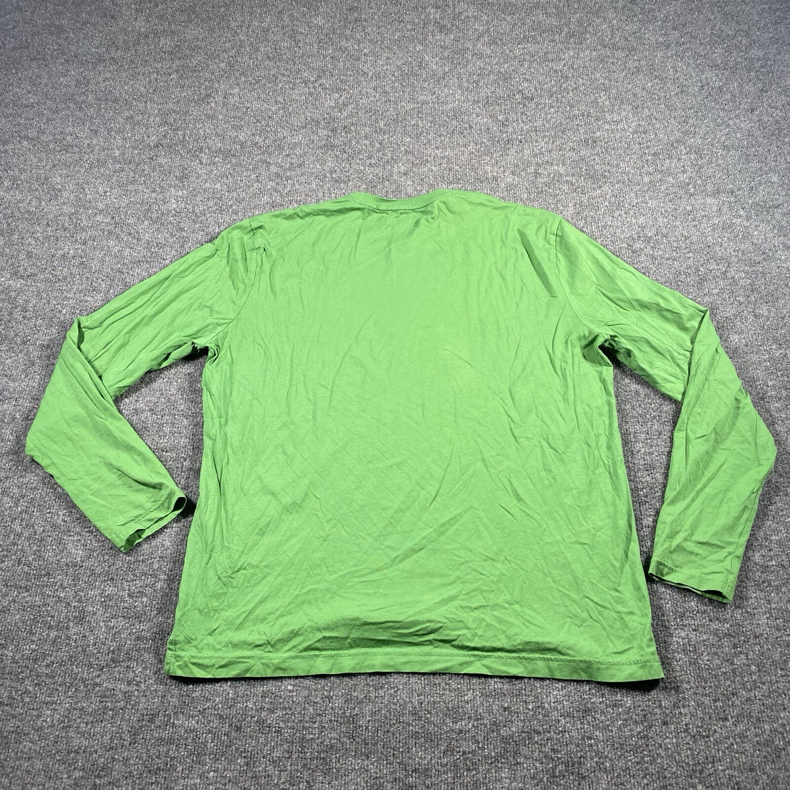 Apple Mens Large Long Sleeve Green Shirt Crew Neck Soft Cotton Lightweight gallery