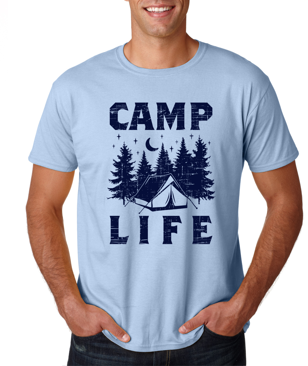 CAMP LIFE outdoors hiking tent camping lifestyle vacation cabin woods T-Shirt