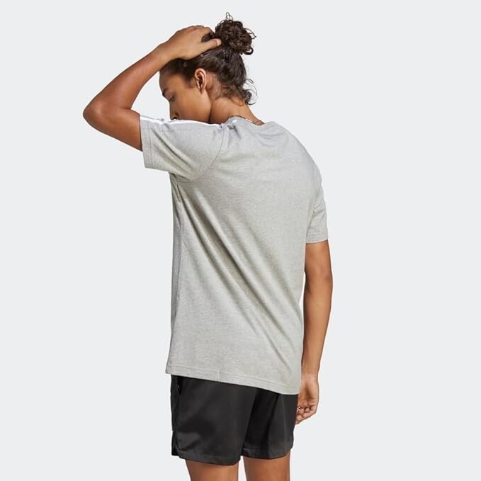 NEW Adidas Men's Essentials Single Jersey 3-Stripes Tee - Cotton - Size Large gallery