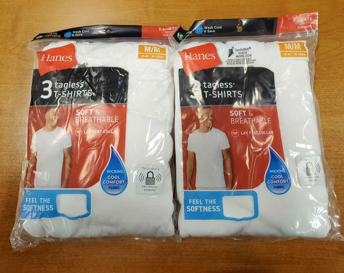 2 Pks of 3: Hanes Tagless Men's White Crew T-Shirt Undershirt *Size M* (AD3268) gallery