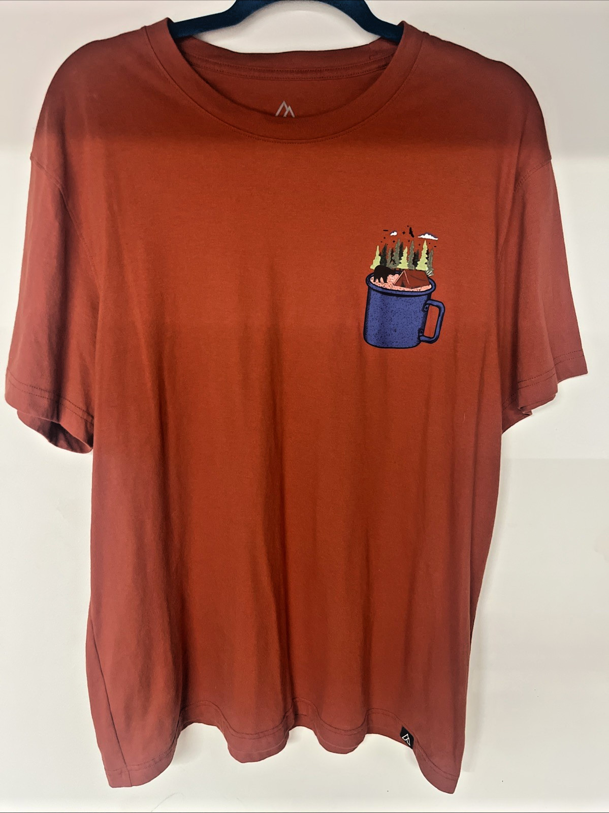 Alpine Design XL Camping Graphic Tee Burnt Orange Bear Forest Camp Shirt